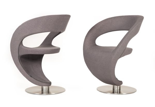 Modrest Alya Modern Grey Fabric Lounge Chair