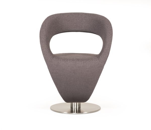 Modrest Alya Modern Grey Fabric Lounge Chair - Image 3