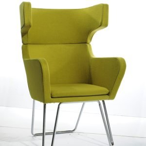 Modrest Anser Mid-Century Green Fabric Lounge Chair