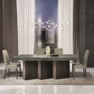 Nova Domus Amsterdam - Modern Grey Volcano & Eucalyptus Oak Dining Table