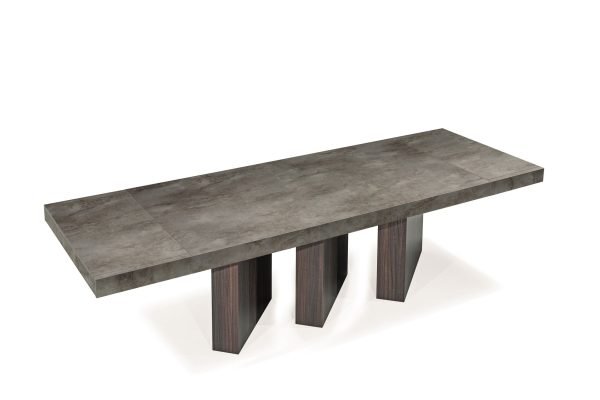 Nova Domus Amsterdam - Modern Grey Volcano & Eucalyptus Oak Dining Table - Image 2