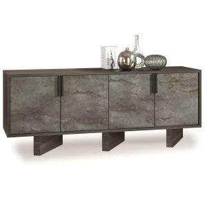 Nova Domus Amsterdam - Modern Grey Volcano & Eucalyptus Oak Buffet