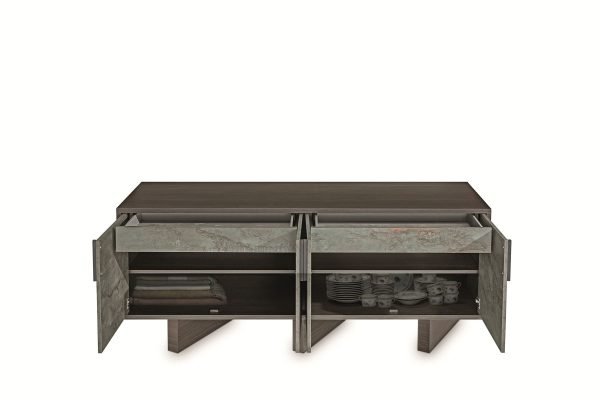 Nova Domus Amsterdam - Modern Grey Volcano & Eucalyptus Oak Buffet - Image 2