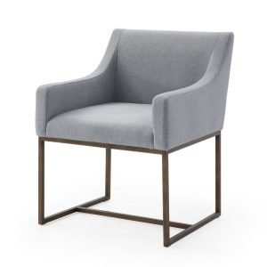 Modrest Elijah - Modern Grey & Copper Antique Brass Dining Chair