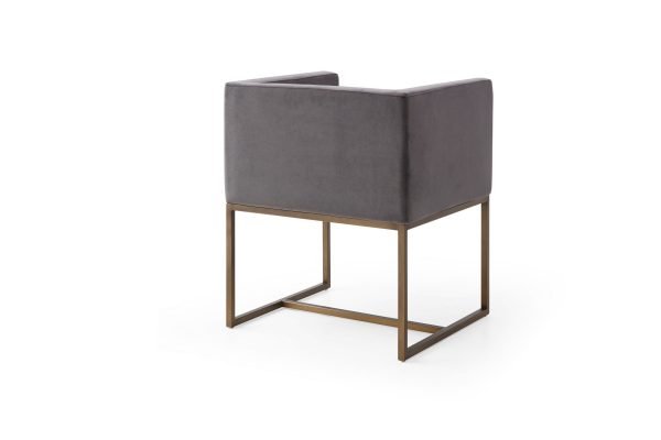 Modrest Marty - Modern Dark Grey & Copper Antique Brass Dining Chair - Image 5
