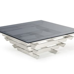 Modrest Upton - Modern Square Smoked Glass Coffee Table