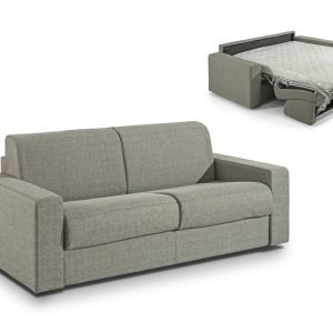 Modrest Made in Italy Urrita - Modern Gray Fabric Sofa Bed w/ Full Size Mattress