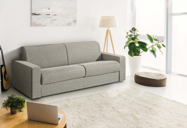 Modrest Made in Italy Urrita - Modern Gray Fabric Sofa Bed w/ Full Size Mattress - Image 2
