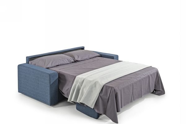 Modrest Made in Italy Urrita - Modern Blue Fabric Sofa Bed w/Full Size Mattress - Image 4