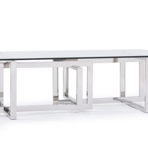Modrest Valiant Modern Glass & Stainless Steel Coffee Table