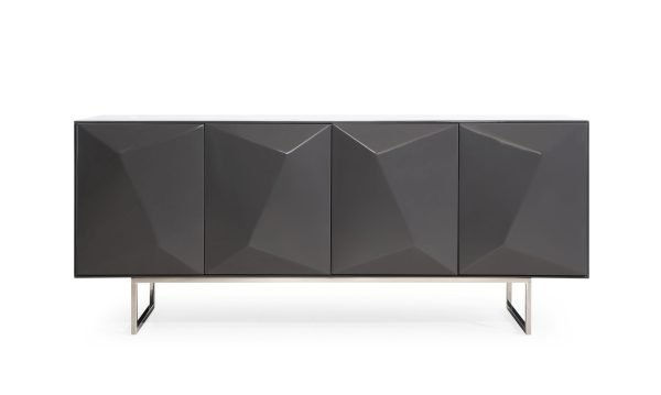 Modrest Vanguard - Modern Dark Grey High Gloss Buffet - Image 2