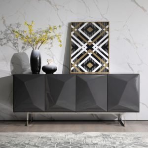 Modrest Vanguard - Modern Dark Grey High Gloss Buffet