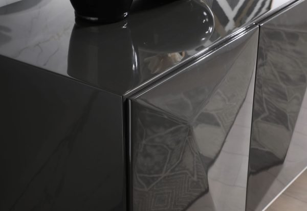 Modrest Vanguard - Modern Dark Grey High Gloss Buffet - Image 4