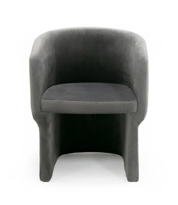 Modrest Vassar - Modern Grey Velvet Dining Chair - Image 2