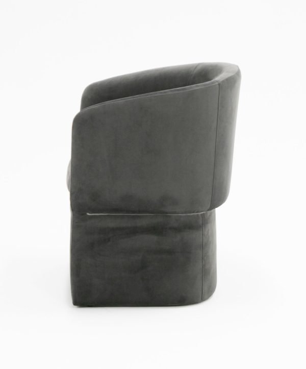 Modrest Vassar - Modern Grey Velvet Dining Chair - Image 3