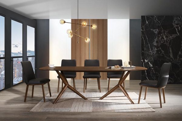Modrest Utah - Modern Walnut Rectangular Dining Table - Image 2