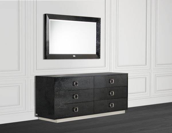 A&X Victoria Modern Black Crocodile Dresser - Image 2