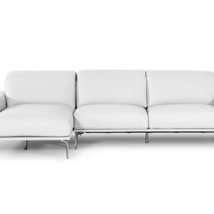 Estro Salotti Villeneuve - Modern White Italian Left Facing Sectional Sofa