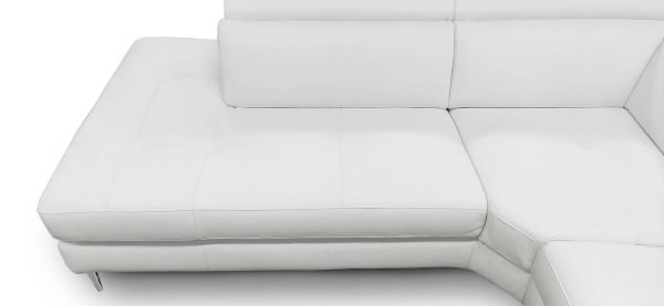 Coronelli Collezioni Viola - Italian Contemporary Grey Leather Right Facing Sectional Sofa - Image 4