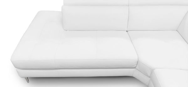 Coronelli Collezioni Viola - Italian Contemporary White Leather Left Facing Sectional Sofa - Image 4
