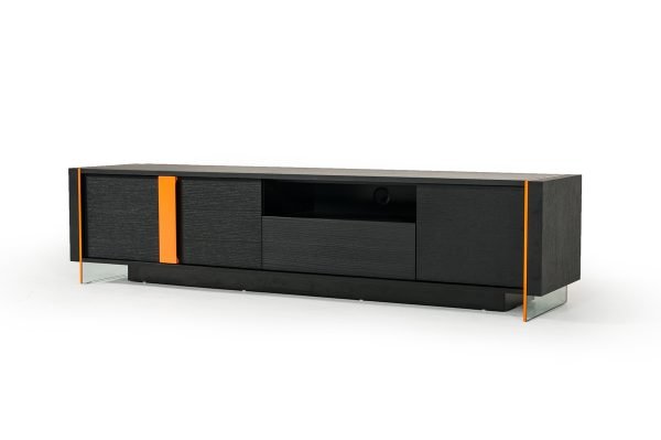 Modrest Vision - Modern Black Oak Floating TV Stand - Image 3