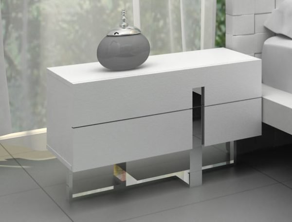 Voco Modern White Bedroom Nightstand