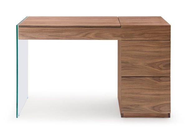 Modrest Volare - Modern Walnut Floating Glass Vanity with Mirror - Image 2
