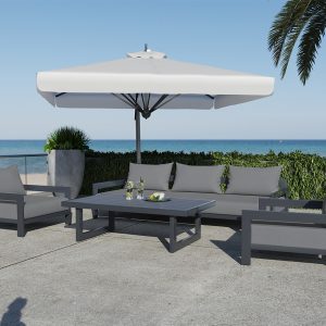 Renava Wake - Outdoor Dark Charcoal Sofa Set