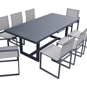 Renava Wake + Kayak - Modern Outdoor Grey Dining Table Set