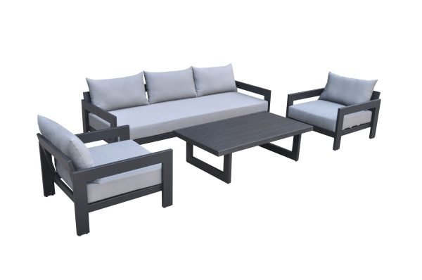 Renava Wake - Outdoor Dark Charcoal Sofa Set - Image 3
