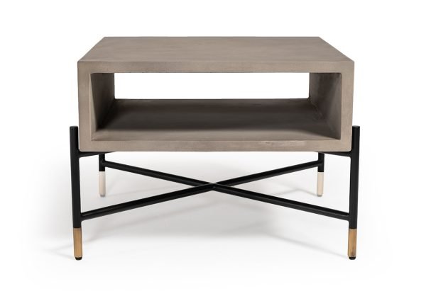 Modrest Walker Modern Concrete & Metal Coffee Table - Image 2