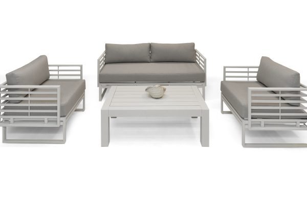 Renava Wharf - Outdoor Light Grey and White Sofa Set - Image 4