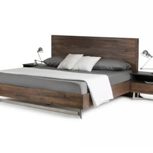Eastern King Modrest Wharton Modern Dark Aged Oak Bed