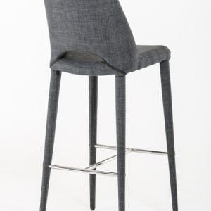 Modrest Williamette Mid-Century Dark Grey Fabric Bar Stool