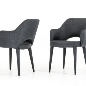 Modrest Williamette Mid-Century Dark Grey Fabric Dining Chair