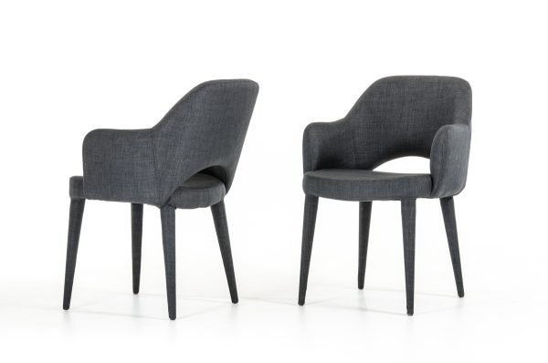 Modrest Williamette Mid-Century Dark Grey Fabric Dining Chair