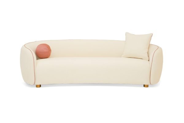 Modrest - Winfree Modern Off White Fabric 3-Seater Sofa