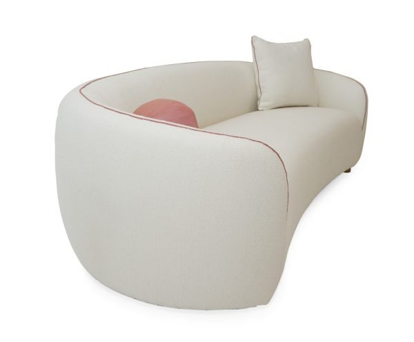 Modrest - Winfree Modern Off White Fabric 3-Seater Sofa - Image 2