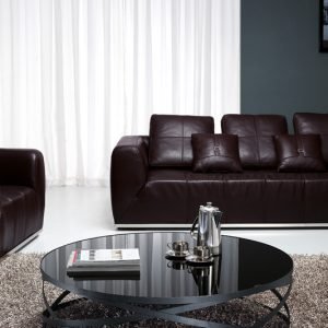 Modrest Wixon Modern Black Round Coffee Table
