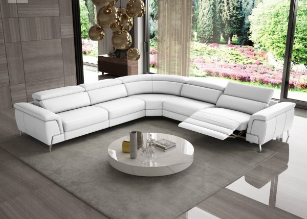 Coronelli Collezioni Wonder - Italian Modern White Leather Sectional Sofa with Recliners - Image 2