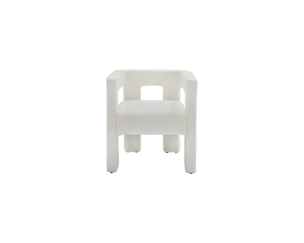 Modrest Drea - Modern White Fabric Dining Chair - Image 3