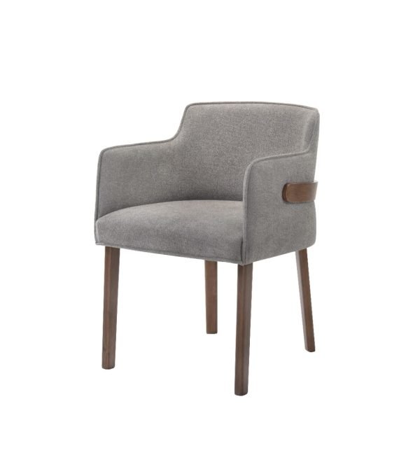 Modrest Jordan Modern Grey & Walnut Dining Chair (Set of 2)