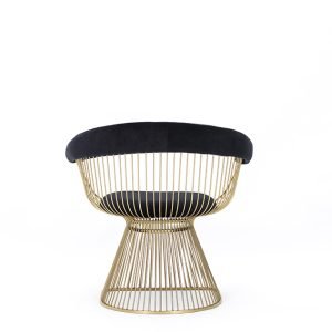 Modrest Chandler Black Velvet & Gold Dining Chair