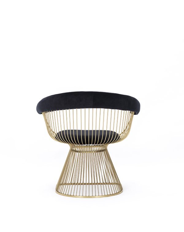 Modrest Chandler Black Velvet & Gold Dining Chair