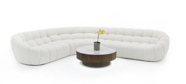 Divani Casa Yolonda - Off-White Fabric Sectional Sofa - Image 2