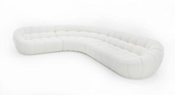 Divani Casa Yolonda - Off-White Fabric Sectional Sofa - Image 4