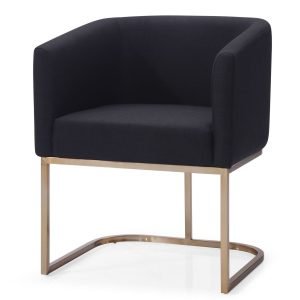 Modrest Yukon - Modern Black & Antique Brass Dining Chair
