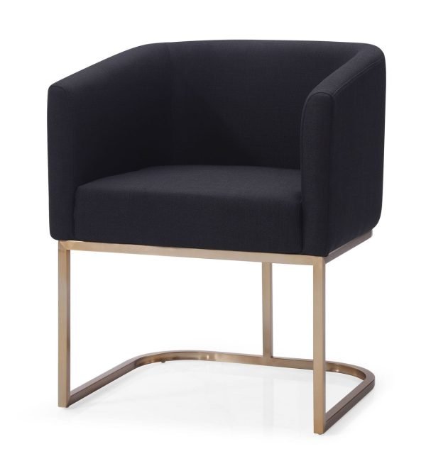 Modrest Yukon - Modern Black & Antique Brass Dining Chair