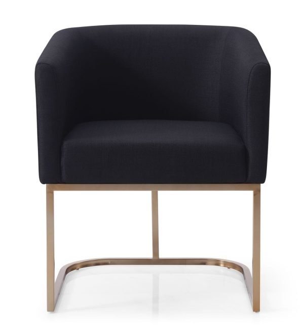 Modrest Yukon - Modern Black & Antique Brass Dining Chair - Image 2