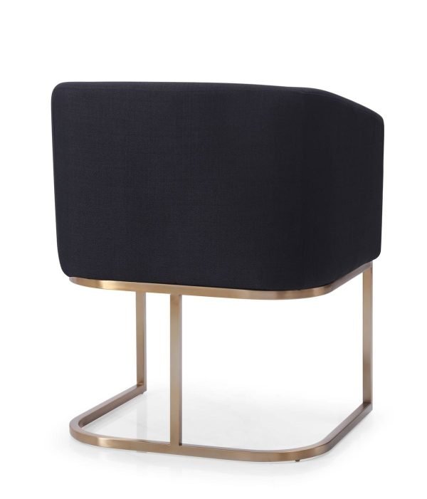 Modrest Yukon - Modern Black & Antique Brass Dining Chair - Image 3